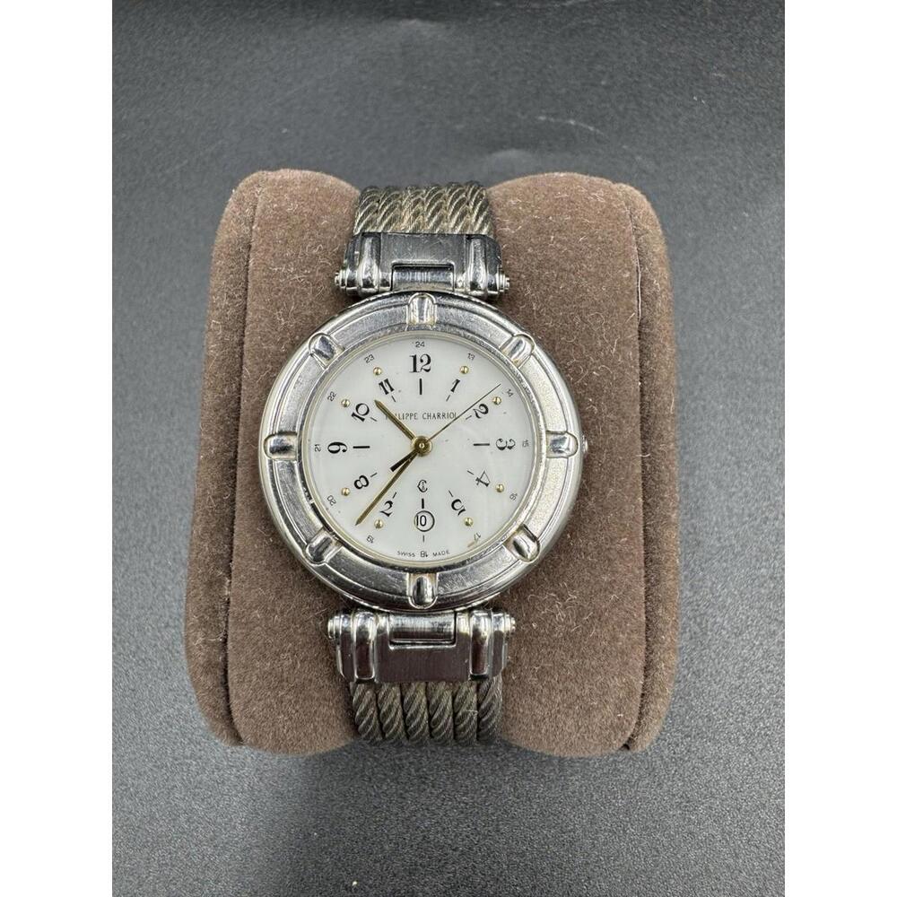 Philippe Charriol Watch Men's Wire Celtic Swiss Made Silver & Gold Colored Quart